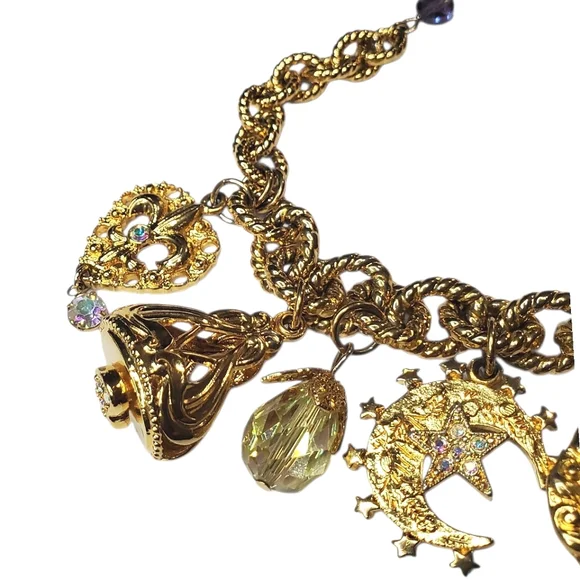 KIRKS FOLLY Vintage Heraldic Watch Charm Bracelet - Picture 3 of 6